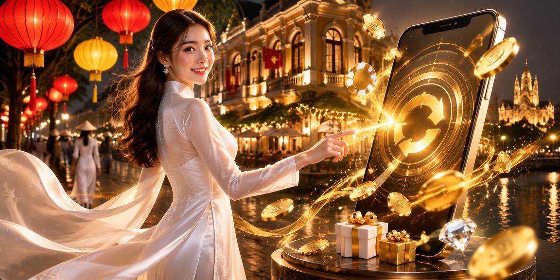 Giao diện khuyến mãi hoàn tiền tại Hà Nội với hình ảnh áo dài truyền thống