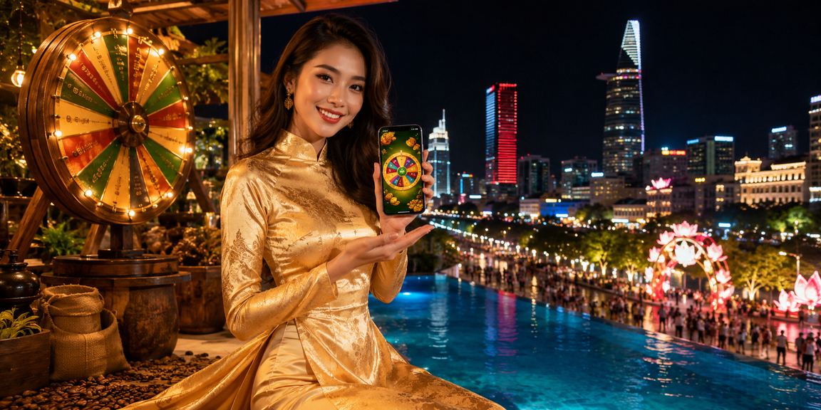 Người dùng TP. Hồ Chí Minh trong trang phục áo dài tham gia trò chơi roulette trực tuyến